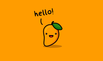 Cute Mango Vector Illustration