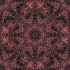 Seamless texture with symmetrical vector ornament. Repeating complex