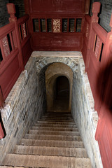 Naklejka premium The entrance of the underground fortress of Zhangbi Cun, near Pingyao, China. 1400 years old and stretching for more than 10 km, it is the oldest and longest network of tunnels of all of China