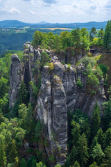 Fototapeta na wymiar Felsformation im Basteigebirge in der sächsischen Schweiz