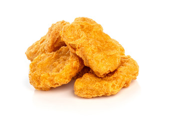 Fried chicken nuggets isolated on white background