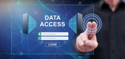 Man touching a data access concept