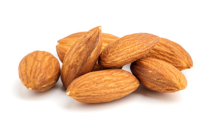 Almonds isolated on white background