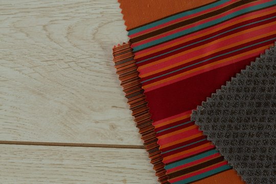Textile on a wooden table