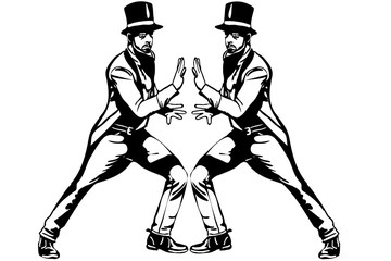  magician in a cylinder making passes with his hands