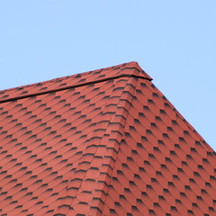 Decorative metal tile on a roof