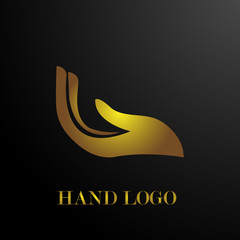 Fototapeta na wymiar hand symbol of care logo icon