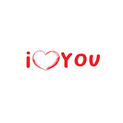 Valentines Day Greeting Card or Poster with Sketch. Laser Cutting File Isolated on White Background. Vector Engraved with Lettering Wishes Love You
