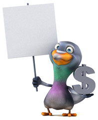 Fun pigeon - 3D Illustration