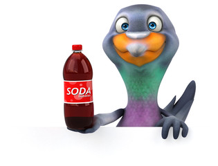 Fun pigeon - 3D Illustration