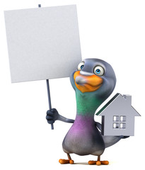 Fun pigeon - 3D Illustration