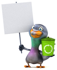 Fun pigeon - 3D Illustration