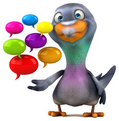 Fun pigeon - 3D Illustration