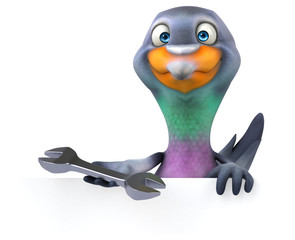 Fun pigeon - 3D Illustration