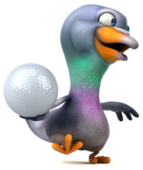 Fun pigeon - 3D Illustration