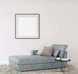 Interior and frame mockup. 3d rendering.