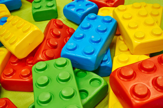 Oversized colorful building blocks