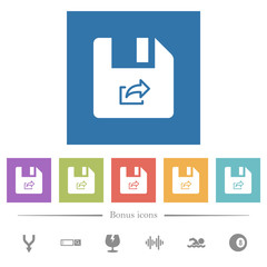 Export file flat white icons in square backgrounds
