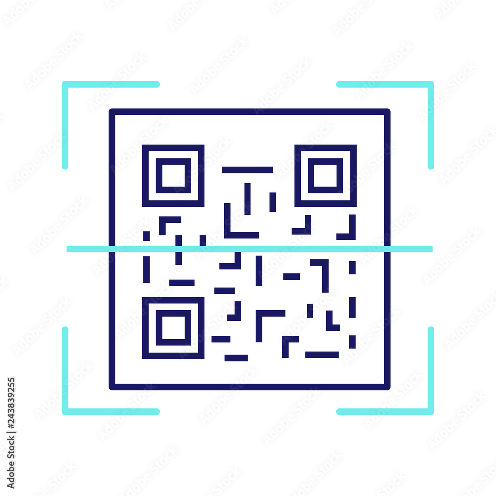 Poster qr code scanning color icon