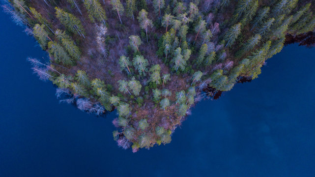 Aerial photography of a lake