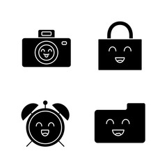 Smiling items glyph icons set