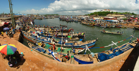 Elmina fishing fleet in Ghana
