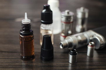 Kit for healthy smoking on wooden background