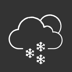 Scattered snow chalk icon