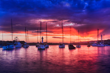 Wollong Harb Dawn 2 Lighthouses