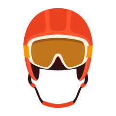 protective helmet ,vector illustration , flat style , front