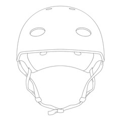 protective helmet ,vector illustration ,  lining draw ,