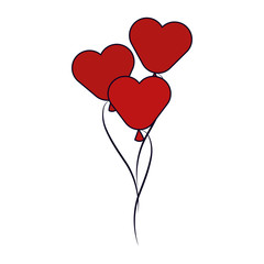 Heart balloons isolated