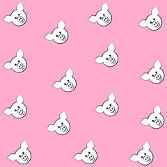 Wonderful pink background with pigs head pattern