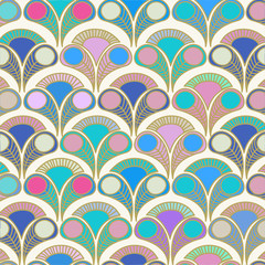 deco style peacock pattern