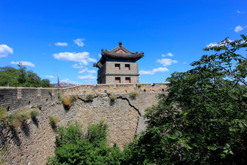 Fototapeta na wymiar Shanhaiguan ancient city embrasured watchtower, China
