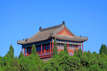Fototapeta premium ancient tower building scenery, Qinhuangdao, Hebei Province, China