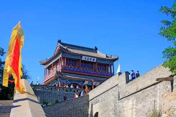 Fototapeta premium ancient tower building scenery, Qinhuangdao, Hebei Province, China