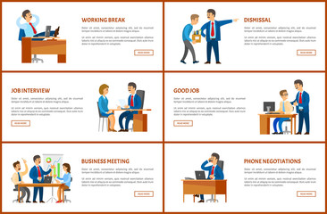 Business and Work, Boss and Employees Posters