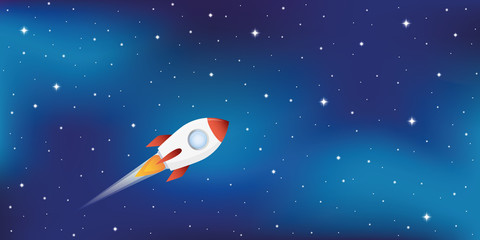 rocket ship in starry space vector illustration EPS10
