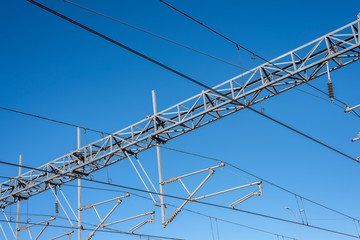 Catenary of an electric train.
