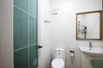 Simple personal office, toilet