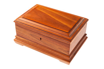 wooden box on white