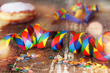 Carnival decoration with sweet pastry