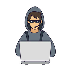 Hacker with laptop