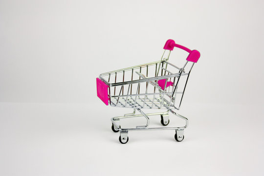 shopping cart on light background