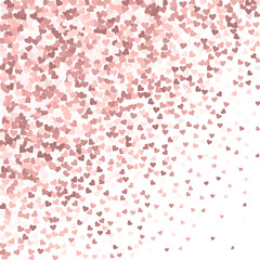 Pink heart love confettis. Valentine's day gradien