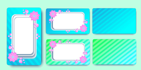 Invite wedding cards template flowers. Colored stripes. EPS 10 vector illustration.