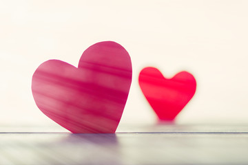 Two hearts for Valentine's Day. The concept of love, love relationships.