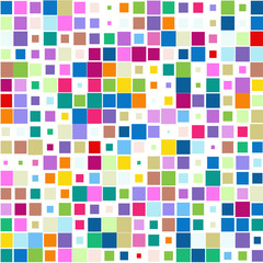 The mosaic of a bright colorful squares on a white background. 
