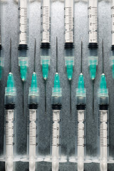 Syringes close up